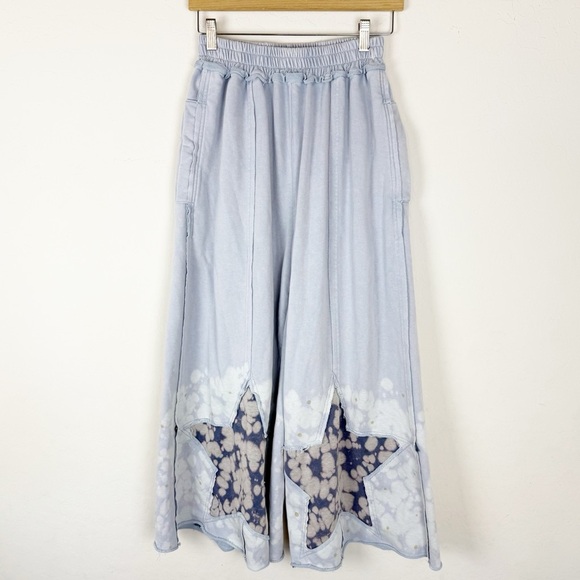 OLI & HALI Baby Blue Star Patchwork Wide Leg Ankle Pants - Picture 7 of 16